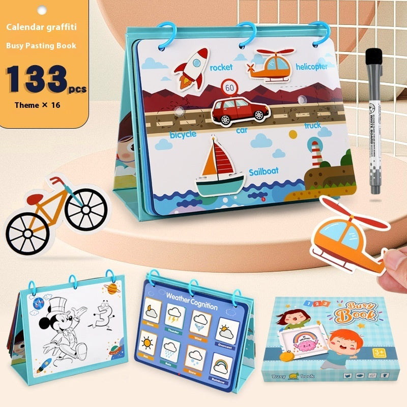 Children's Early Education Platform Puzzle Montessori Early Education Magnetic Puzzle Book Toy